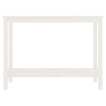 Tavolo Consolle Bianco 110x40x80 cm in Legno Massello di Pino | homemem39