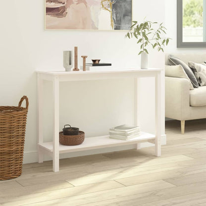 Tavolo Consolle Bianco 110x40x80 cm in Legno Massello di Pino | homemem39
