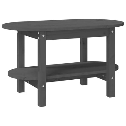 Tavolino da Salotto Grigio 80x45x45cm in Legno Massello di Pino