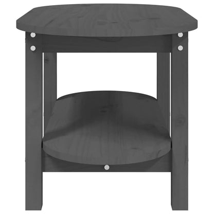 Tavolino da Salotto Grigio 80x45x45cm in Legno Massello di Pino