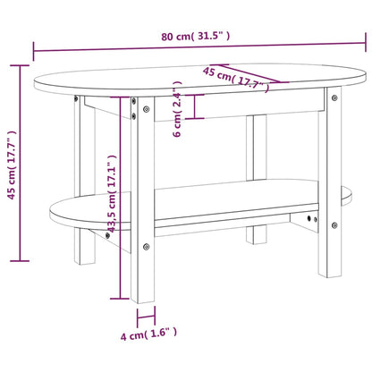 Tavolino da Salotto Grigio 80x45x45cm in Legno Massello di Pino | homemem39