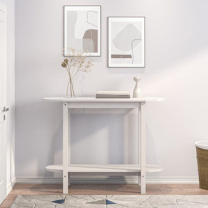 Tavolo Consolle Bianco 110x40x80 cm in Legno Massello di Pino | homemem39
