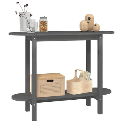 Tavolo Consolle Grigio 110x40x80 cm in Legno Massello di Pino
