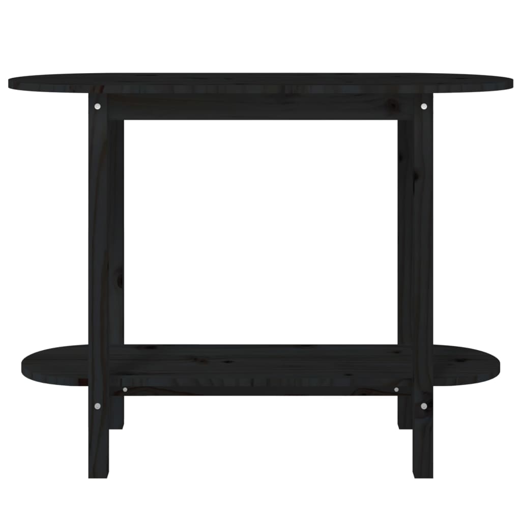 Tavolo Consolle Nero 110x40x80 cm in Legno Massello di Pino
