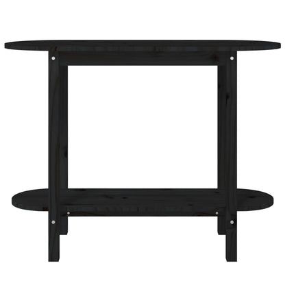 Tavolo Consolle Nero 110x40x80 cm in Legno Massello di Pino