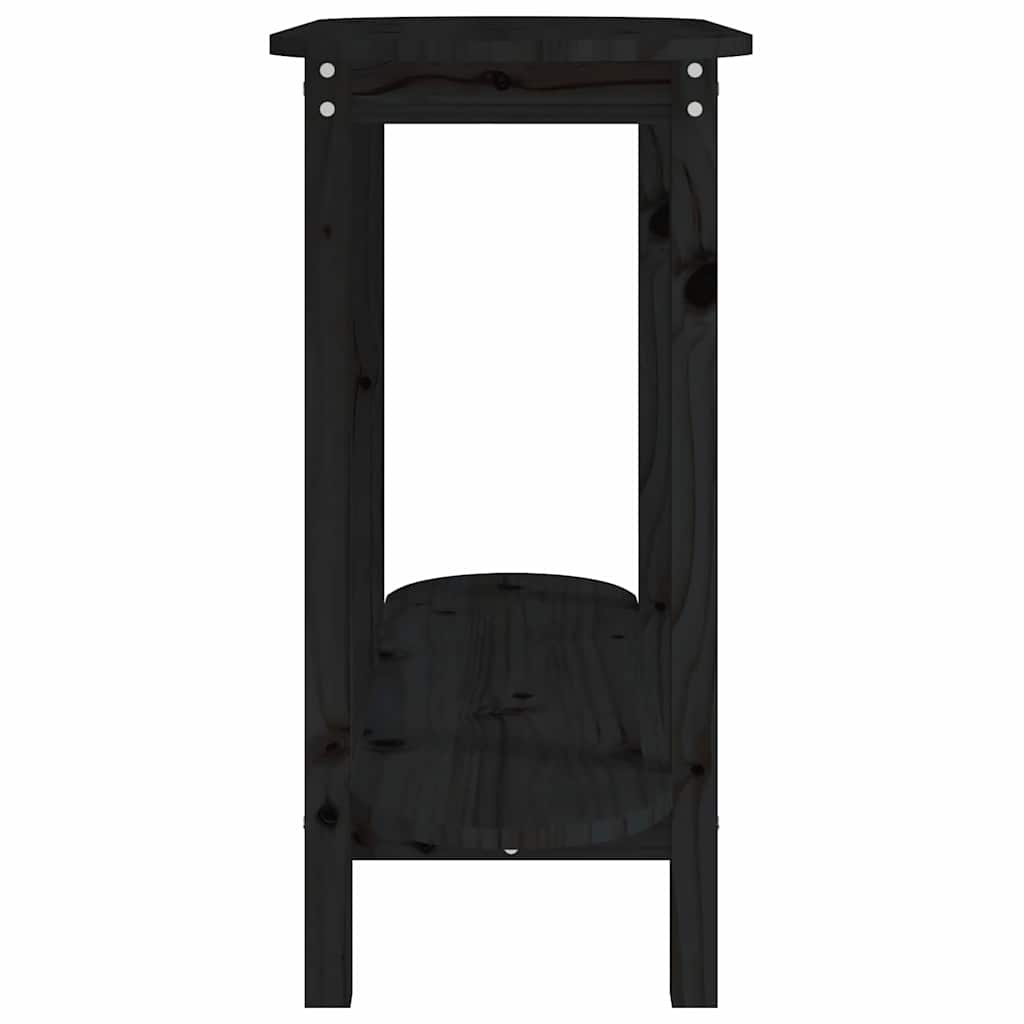Tavolo Consolle Nero 110x40x80 cm in Legno Massello di Pino