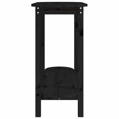 Tavolo Consolle Nero 110x40x80 cm in Legno Massello di Pino