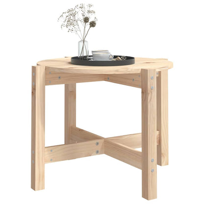 Tavolino da Salotto Ø 62,5x45 cm in Legno Massello di Pino