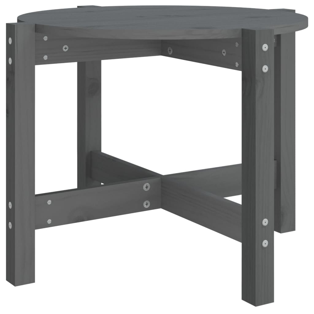 Tavolino da Salotto Grigio Ø 62,5x45 cm Legno Massello di Pino | homemem39