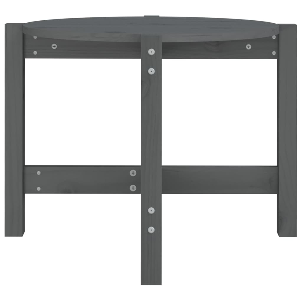 Tavolino da Salotto Grigio Ø 62,5x45 cm Legno Massello di Pino | homemem39