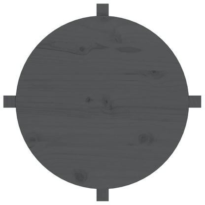 Tavolino da Salotto Grigio Ø 62,5x45 cm Legno Massello di Pino | homemem39