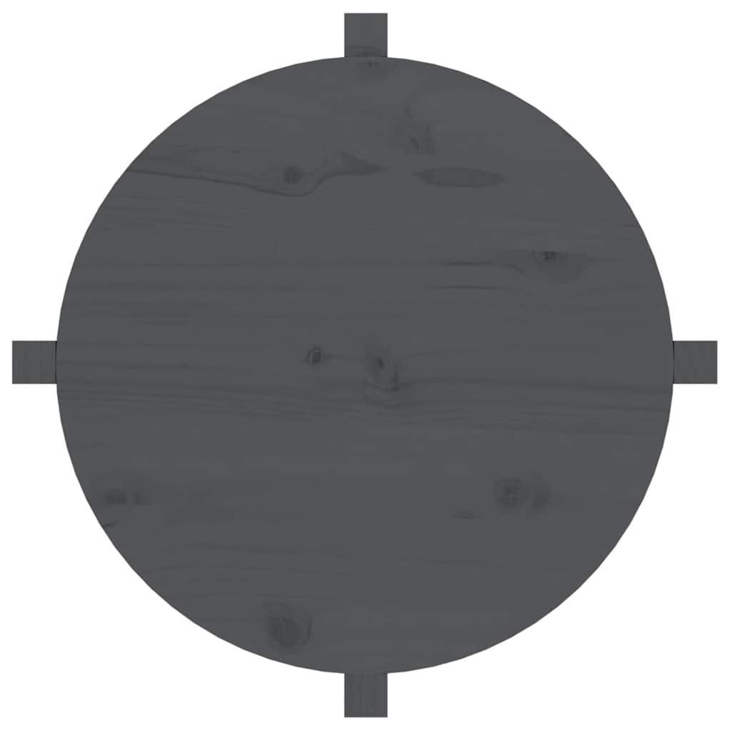 Tavolino da Salotto Grigio Ø 62,5x45 cm Legno Massello di Pino