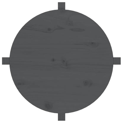 Tavolino da Salotto Grigio Ø 62,5x45 cm Legno Massello di Pino