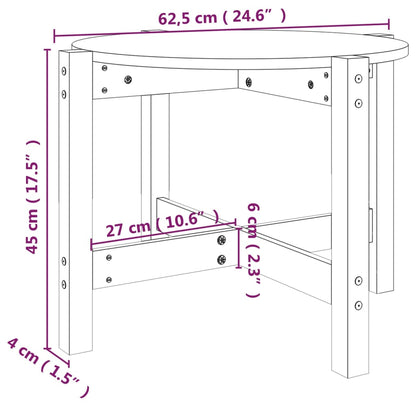 Tavolino da Salotto Grigio Ø 62,5x45 cm Legno Massello di Pino | homemem39