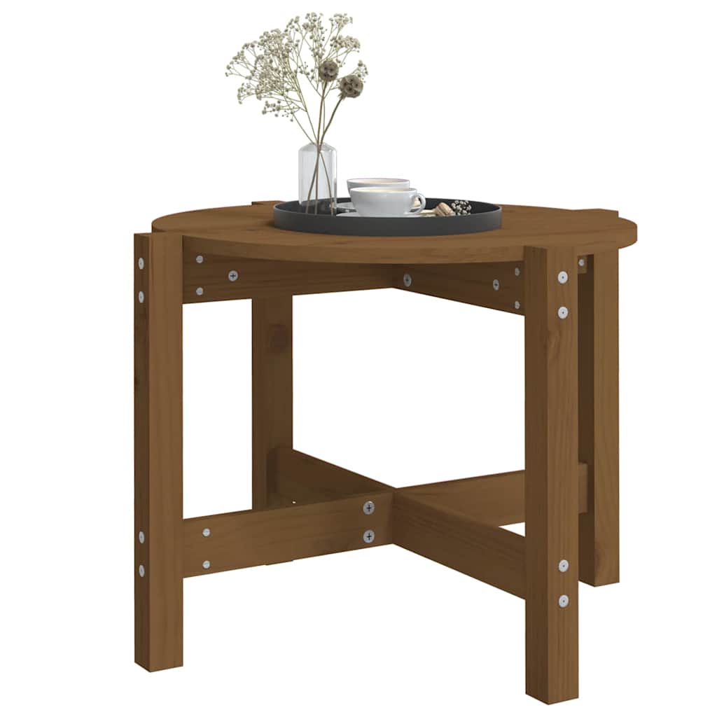 Tavolino da Salotto Ambra Ø 62,5x45cm in Legno Massello di Pino