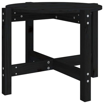 Tavolino da Salotto Nero Ø 62,5x45 cm in Legno Massello di Pino | homemem39