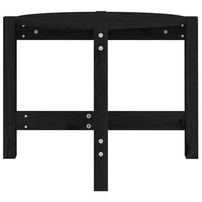 Tavolino da Salotto Nero Ø 62,5x45 cm in Legno Massello di Pino | homemem39