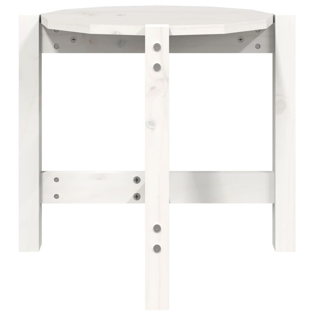 Tavolino da Salotto Bianco Ø 52,5x45 cm Legno Massello di Pino | homemem39