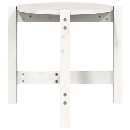 Tavolino da Salotto Bianco Ø 52,5x45 cm Legno Massello di Pino | homemem39