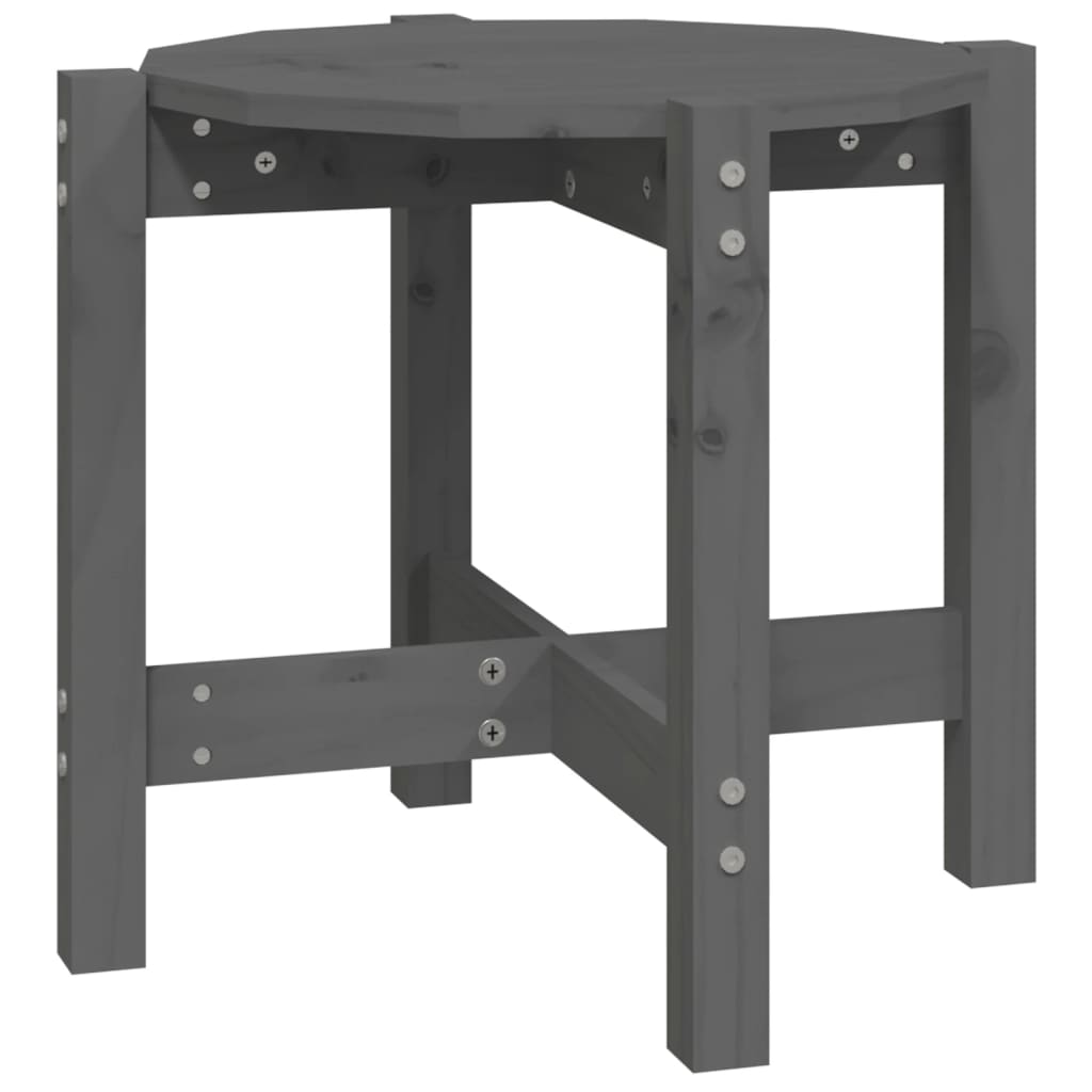 Tavolino da Salotto Grigio Ø 52,5x45 cm Legno Massello di Pino | homemem39
