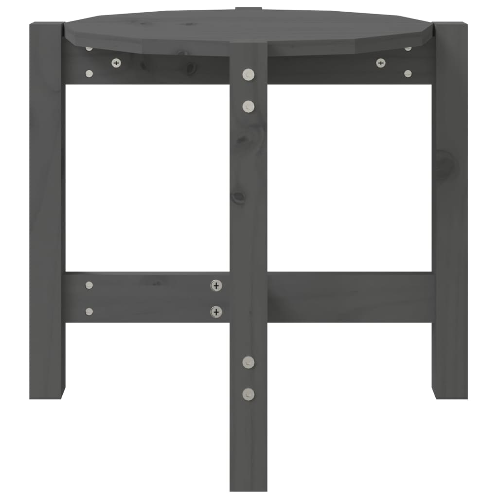 Tavolino da Salotto Grigio Ø 52,5x45 cm Legno Massello di Pino | homemem39