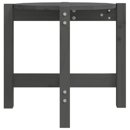 Tavolino da Salotto Grigio Ø 52,5x45 cm Legno Massello di Pino | homemem39
