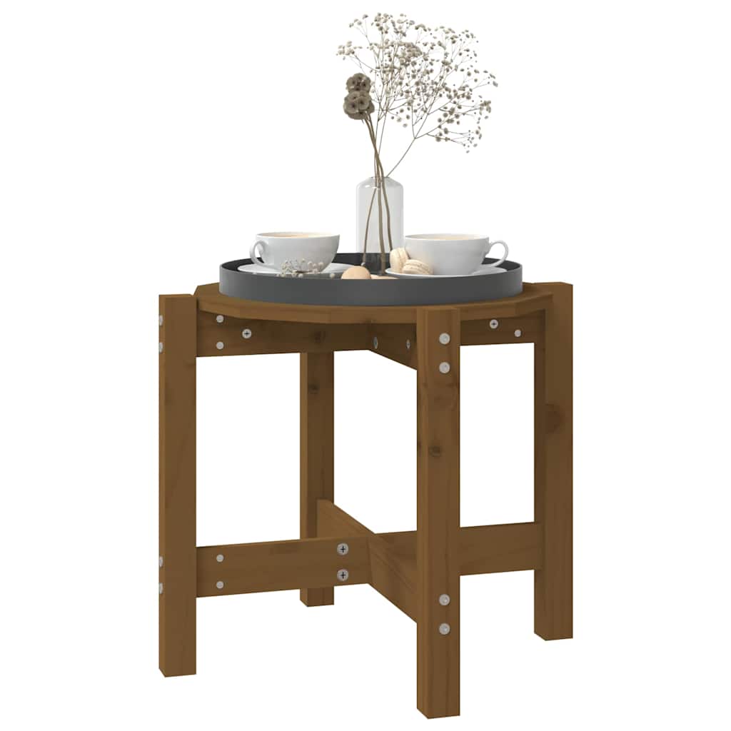 Tavolino da Salotto Ambra Ø 52,5x45cm in Legno Massello di Pino