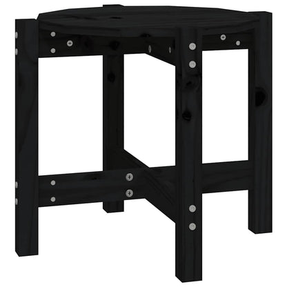 Tavolino da Salotto Nero Ø 52,5x45 cm in Legno Massello di Pino | homemem39