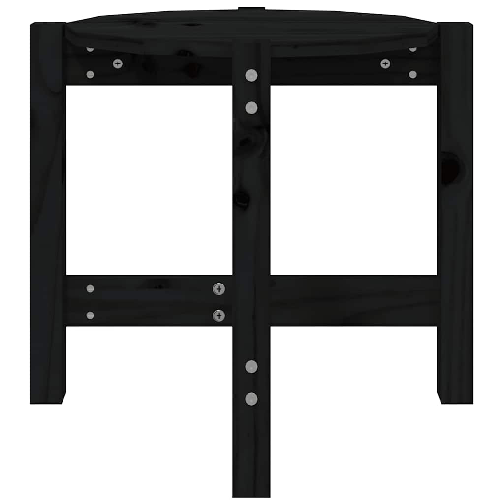Tavolino da Salotto Nero Ø 52,5x45 cm in Legno Massello di Pino | homemem39