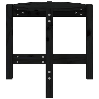 Tavolino da Salotto Nero Ø 52,5x45 cm in Legno Massello di Pino | homemem39