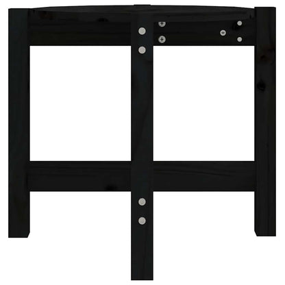 Tavolino da Salotto Nero Ø 52,5x45 cm in Legno Massello di Pino | homemem39