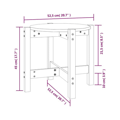 Tavolino da Salotto Nero Ø 52,5x45 cm in Legno Massello di Pino | homemem39