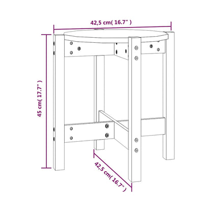 Tavolino da Salotto Ø 42,5x45 cm in Legno Massello di Pino