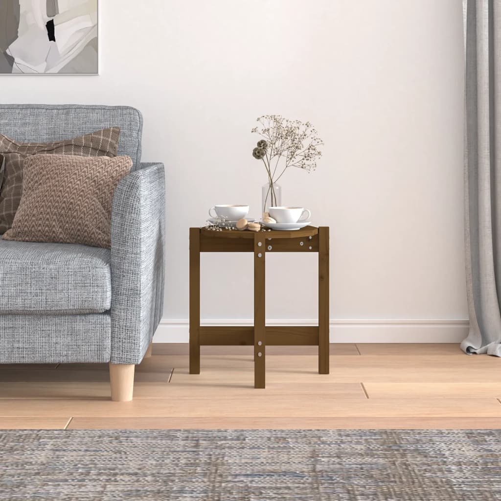 Tavolino da Salotto Ambra Ø 42,5x45cm in Legno Massello di Pino | homemem39