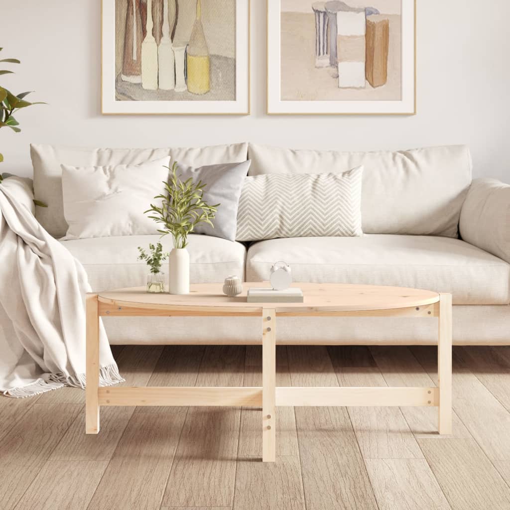 Tavolino da Salotto 118x63x45 cm in Legno Massello di Pino | homemem39