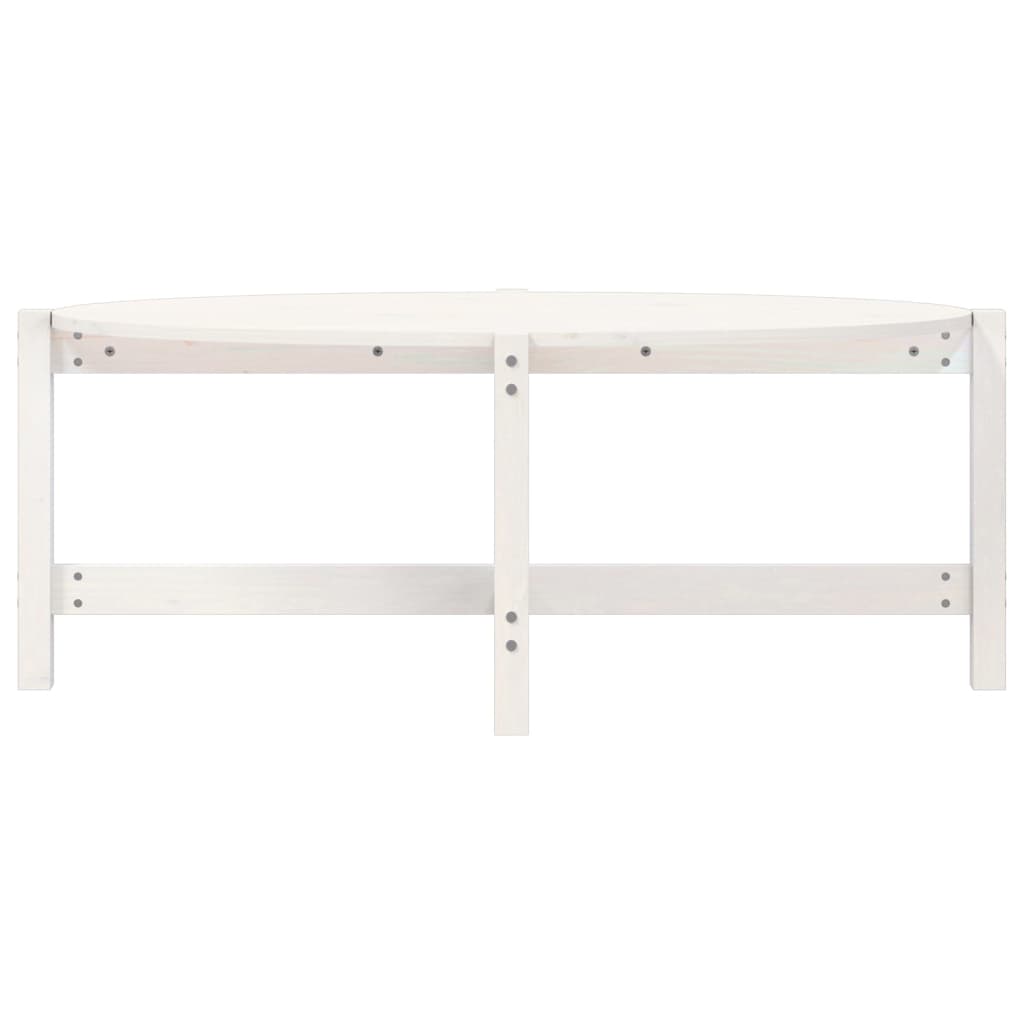 Tavolino da Salotto Bianco 118x63x45 cm Legno Massello di Pino | homemem39