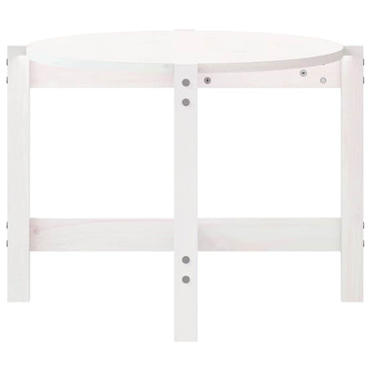 Tavolino da Salotto Bianco 118x63x45 cm Legno Massello di Pino