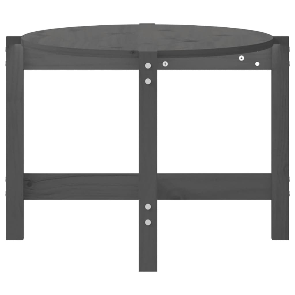 Tavolino da Salotto Grigio 118x63x45 cm Legno Massello di Pino | homemem39