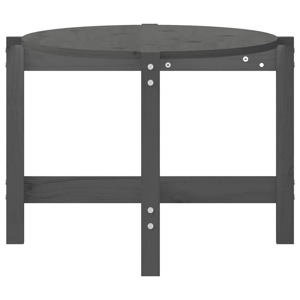 Tavolino da Salotto Grigio 118x63x45 cm Legno Massello di Pino
