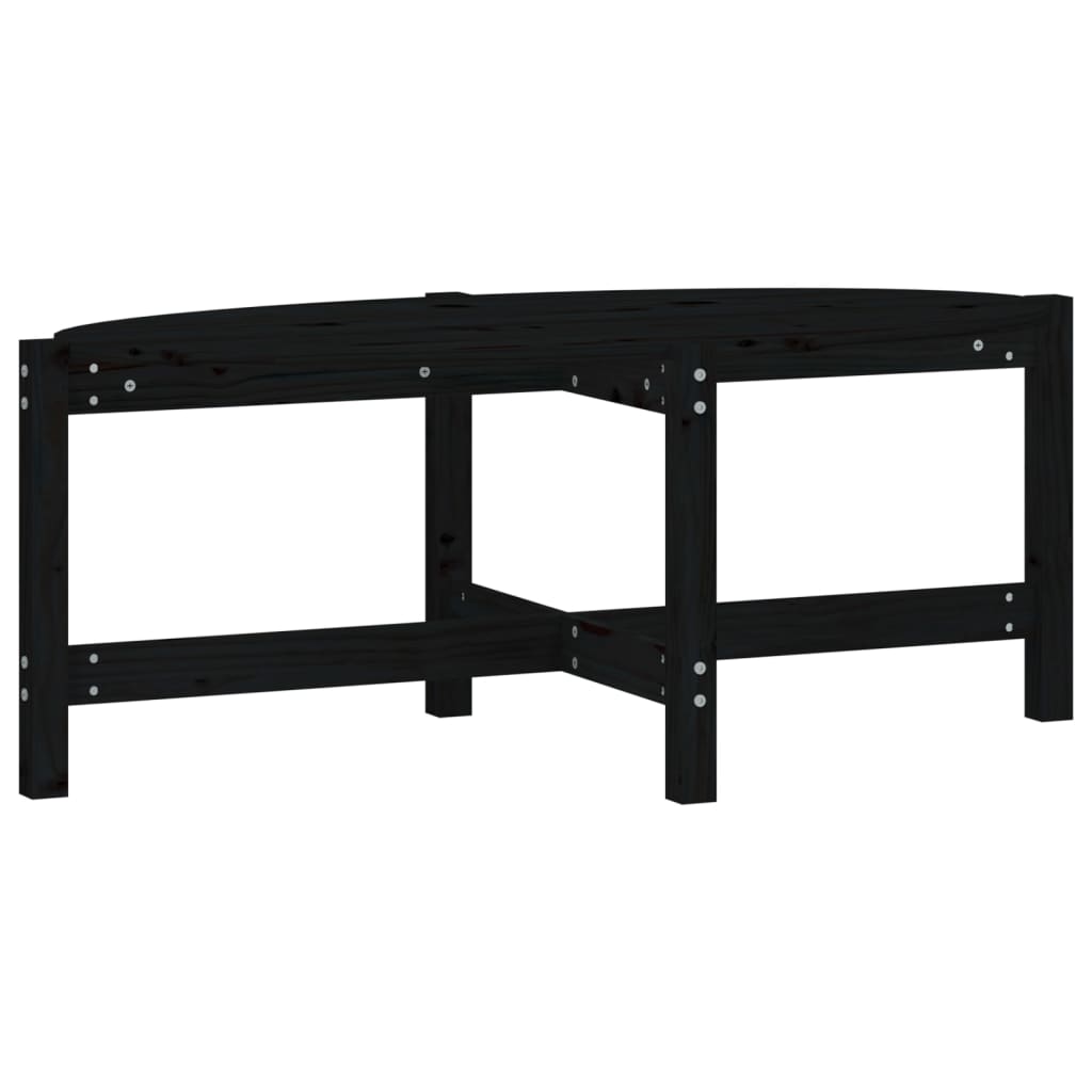 Tavolino da Salotto Nero 118x63x45 cm in Legno Massello di Pino | homemem39