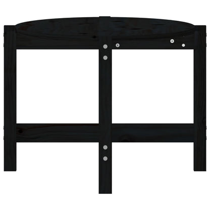 Tavolino da Salotto Nero 118x63x45 cm in Legno Massello di Pino | homemem39