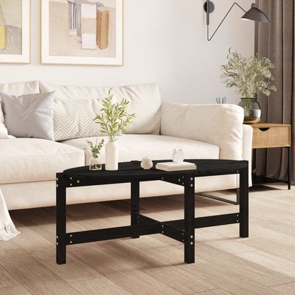 Tavolino da Salotto Nero 118x63x45 cm in Legno Massello di Pino | homemem39