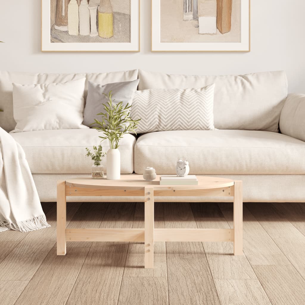 Tavolino da Salotto 87x48x35 cm in Legno Massello di Pino | homemem39