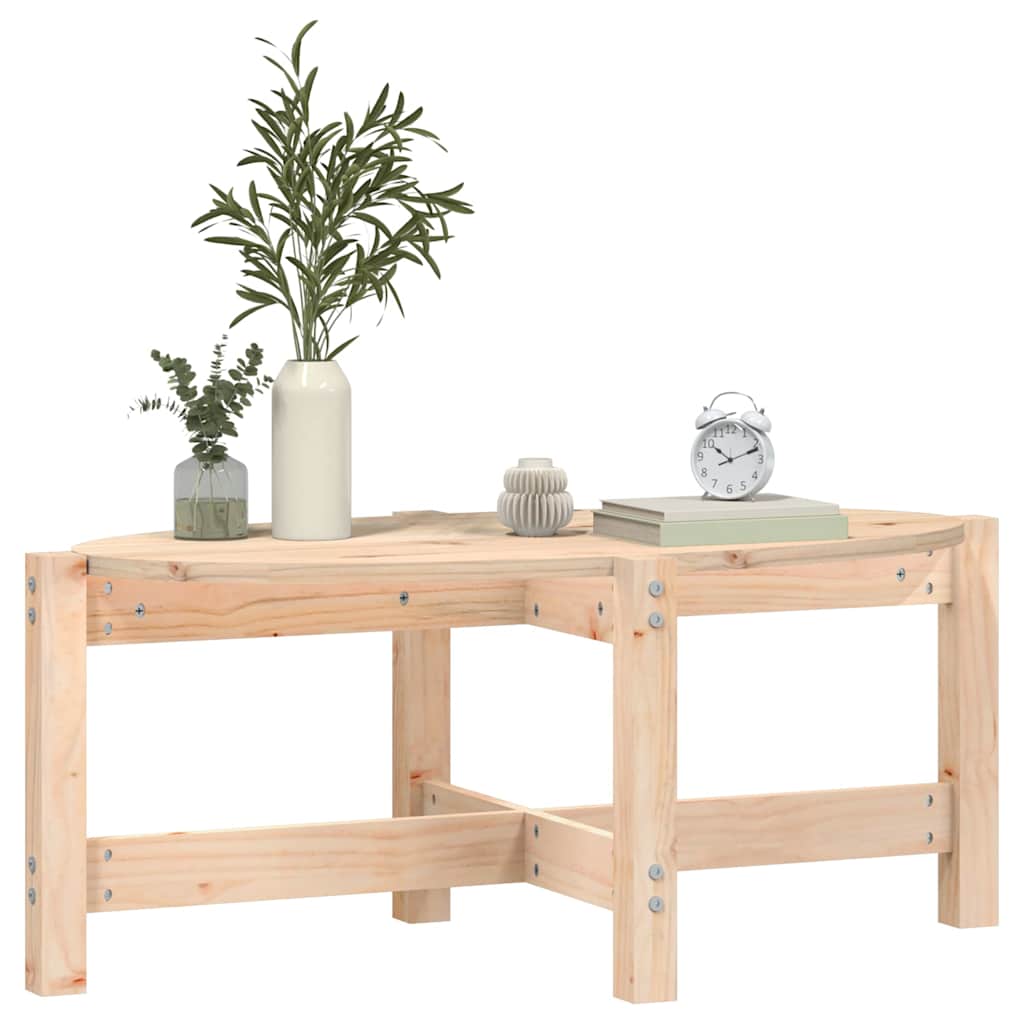 Tavolino da Salotto 87x48x35 cm in Legno Massello di Pino