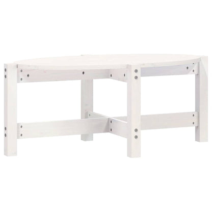 Tavolino da Salotto Bianco 87x48x35cm in Legno Massello di Pino
