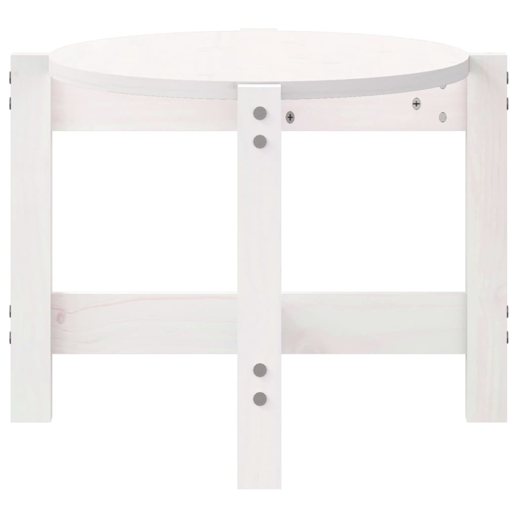 Tavolino da Salotto Bianco 87x48x35cm in Legno Massello di Pino - homemem39