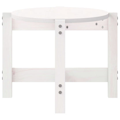 Tavolino da Salotto Bianco 87x48x35cm in Legno Massello di Pino - homemem39