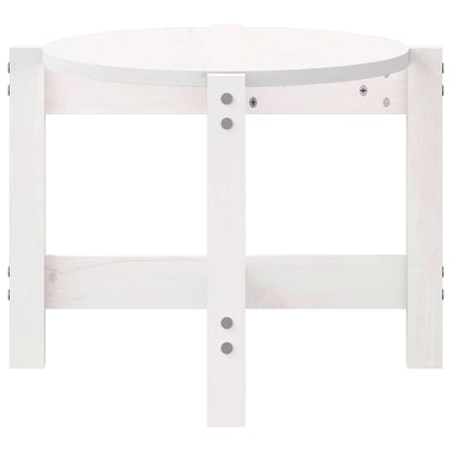 Tavolino da Salotto Bianco 87x48x35cm in Legno Massello di Pino