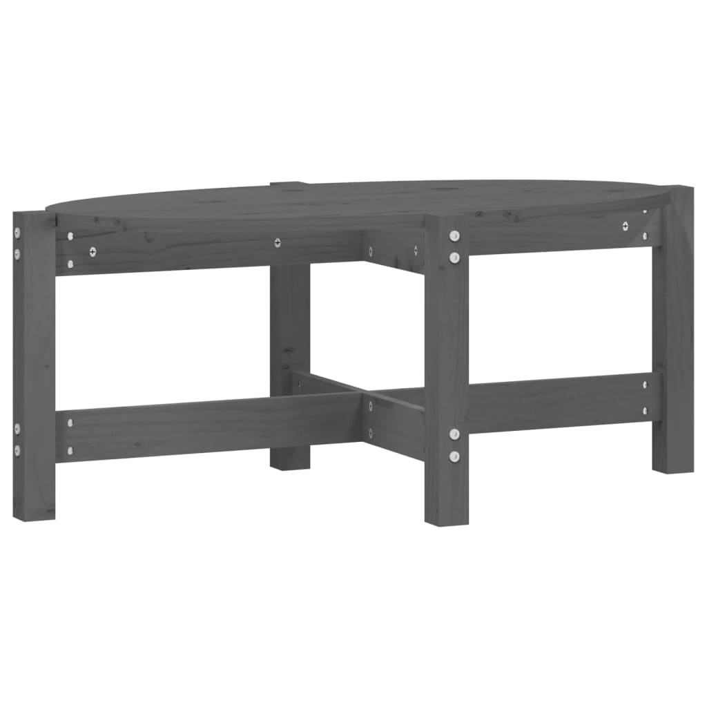 Tavolino da Salotto Grigio 87x48x35cm in Legno Massello di Pino | homemem39