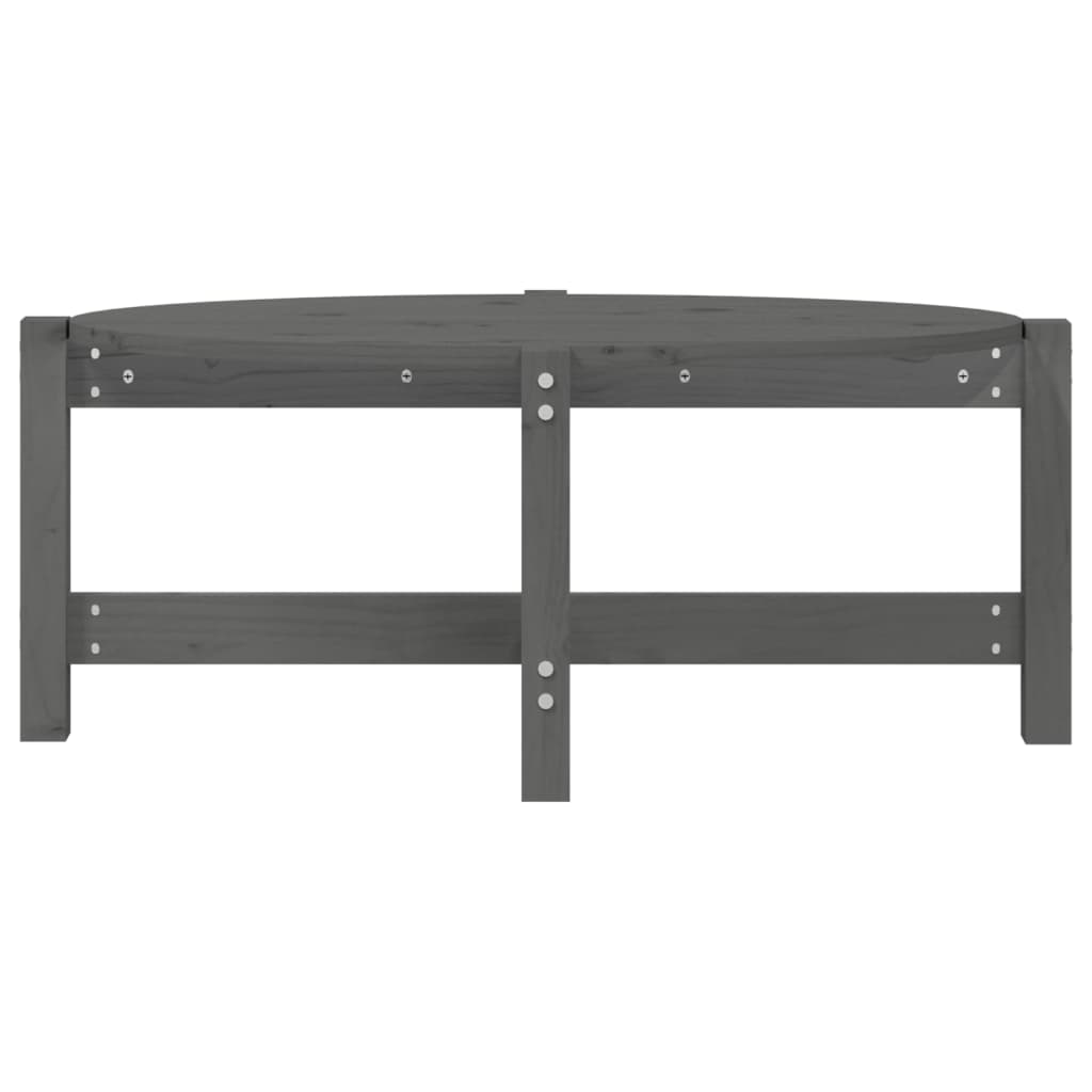 Tavolino da Salotto Grigio 87x48x35cm in Legno Massello di Pino | homemem39